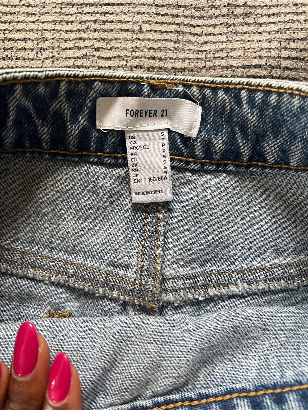 Forever 21 Light Blue Denim A-Line Mini Skirt - Picture 2 of 7